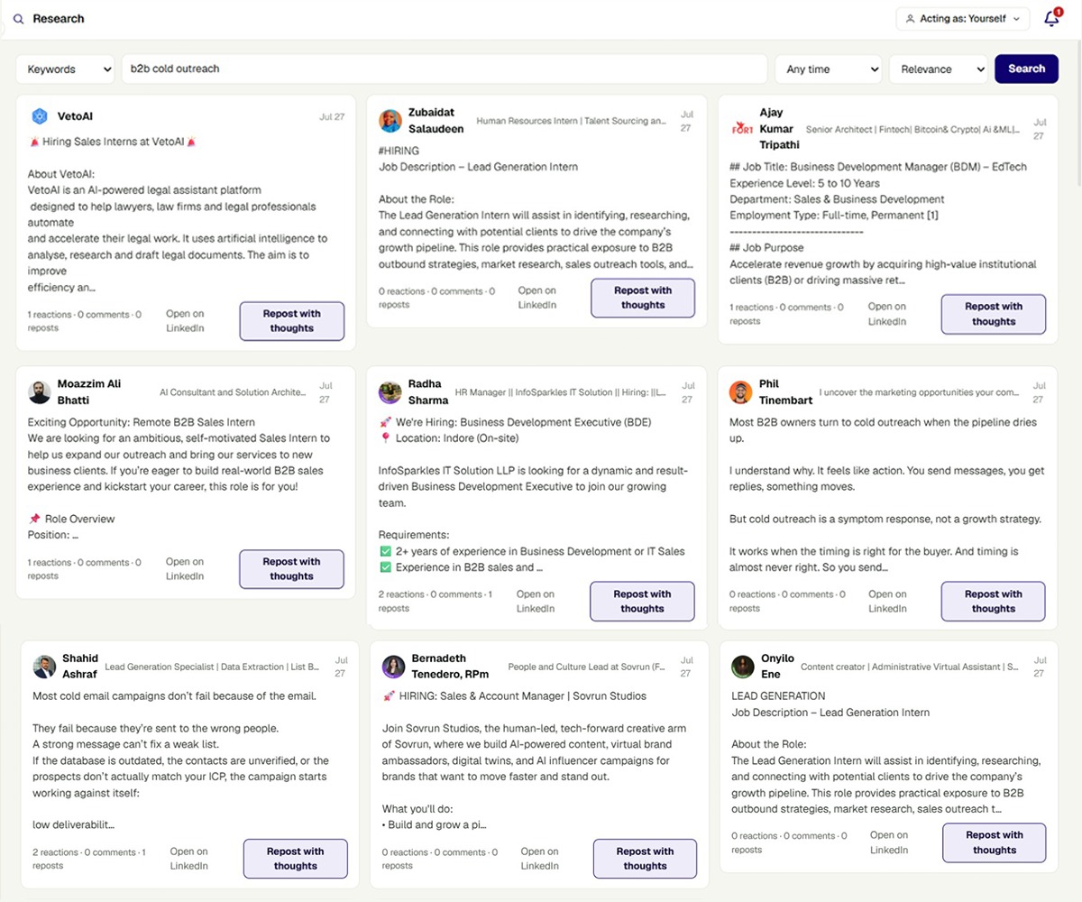 AI Workflow builder showing connection request automation steps