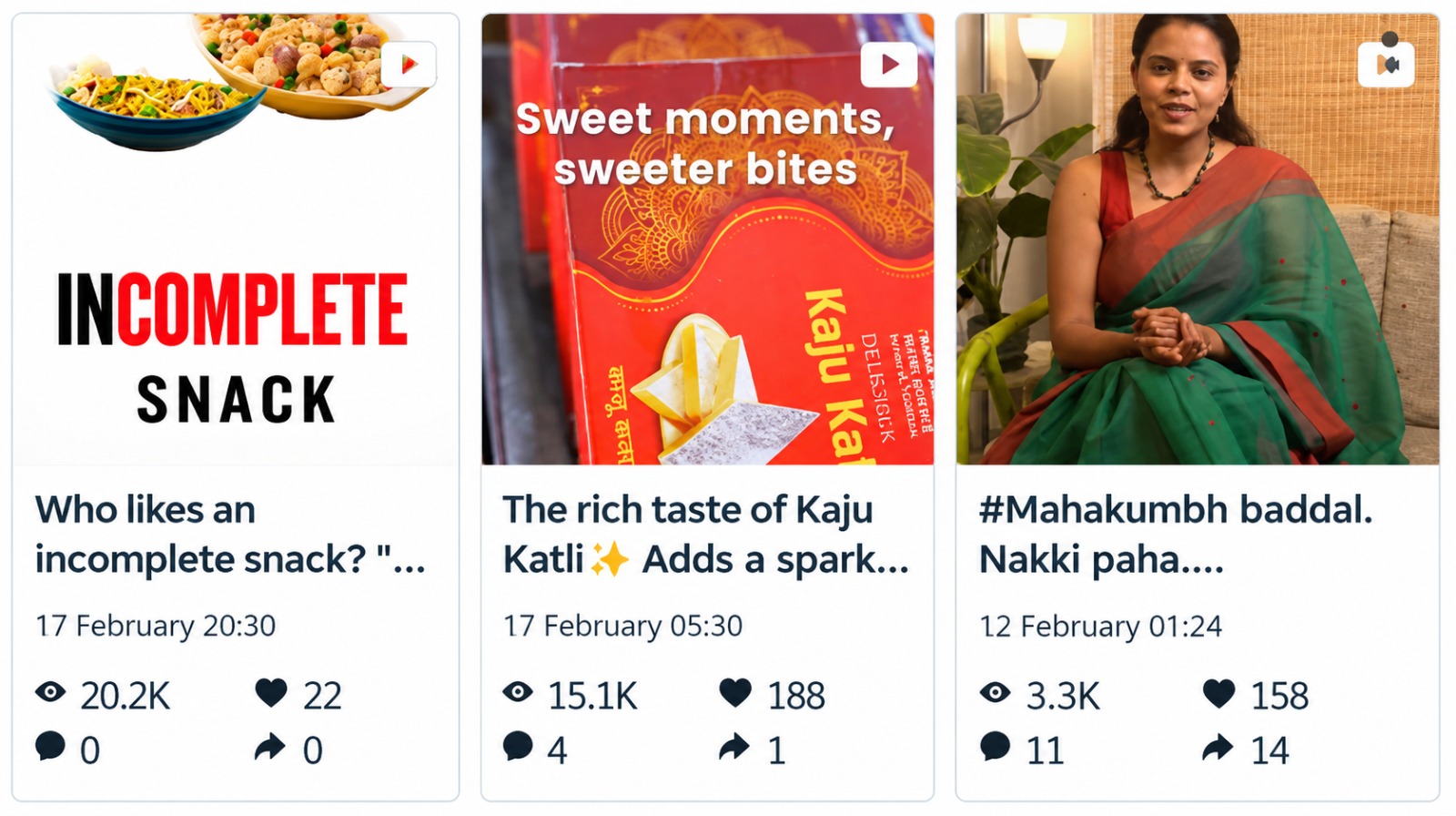 February social media campaign performance post screenshots
