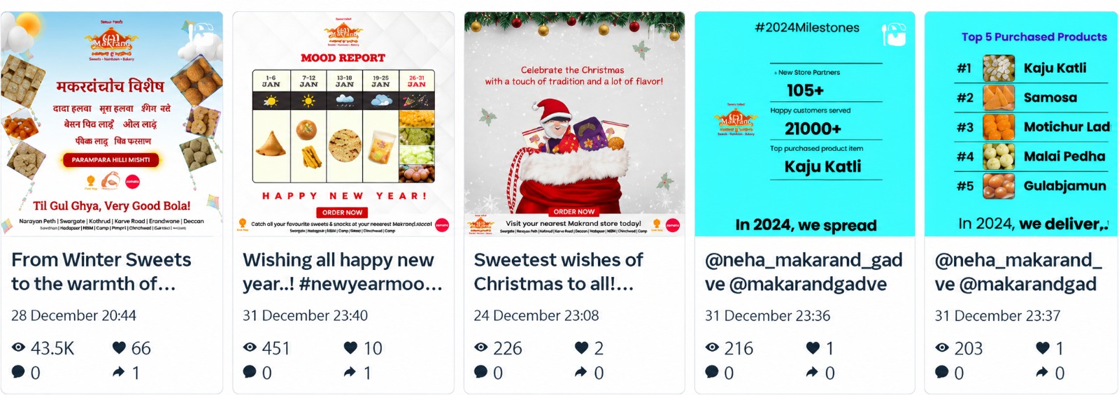 January social media campaign post screenshots